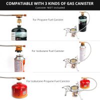 Camping Stove with Fuel Canister Adapter Portable Collapsible Gas Stove with Piezo Ignition-3900W-Lightweight-Windproof-Butane Adapter Camping and Backpacking Mini Stove Kit for Hiking - Image 4