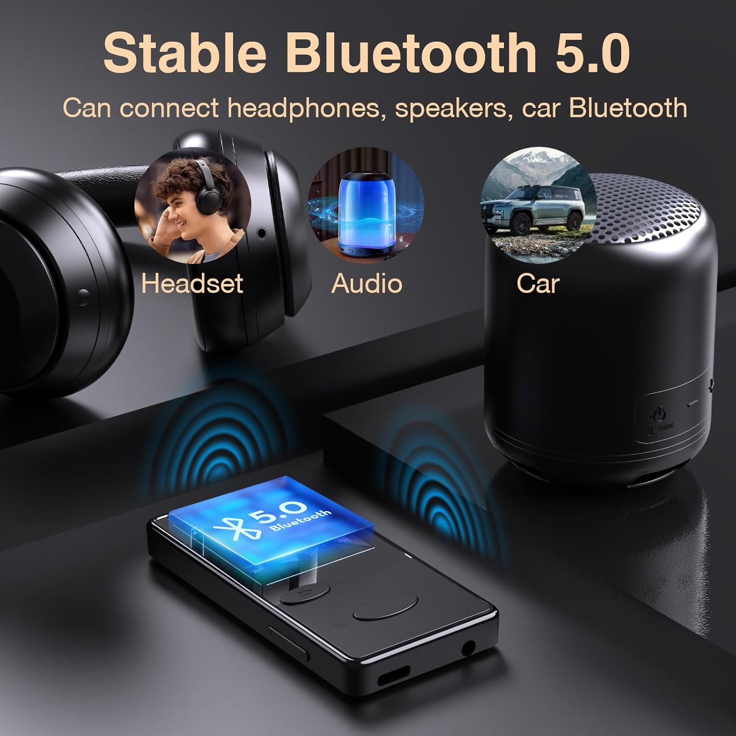 64GB Mp3 Player with Bluetooth 5.3 HiFi Sound, Mp3 Player with FM Radio, Mini Music Player for Kids Adults, Earphones Included, TF Card can be Inserted - Image 8