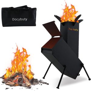 Rocket Stove Wood Burning Camp Stove Rocket Stove for Cooking Portable Wood Mini Burning Stove, Fire Camping Stove for Cooking backyard cooking Camping grill outdoor events BBQ Comes with storage bag