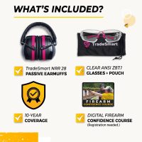 TradeSmart High-Performance Earmuffs for Shooting Range & Shooting Eye Protection Glasses + Firearm Confidence Course - Image 2