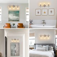 3-Light Bathroom Light Fixtures, Brushed Nickel Vanity Light, Bathroom Wall Lamp for Mirror Kitchen Bedroom Hallway Living Room Hallway - Image 5