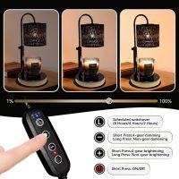 Candles Warmer Lamp with Timer and Dimmer, Home Bedroom Decor, Electric Adjustable Candle Wax Warmer Melter, Vintage Decor Birthday Monther Day Gifts,2 Bulbs，Black - Image 3