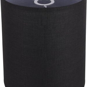 Black Linen Tall Drum Lampshade, 10" Top x 10" Bottom x 13" High Lamp Shade, Lamp Shade Replacement for Table and Floor Lamps, Pendant Light, Handcrafted Lampshade, Easy Assembly