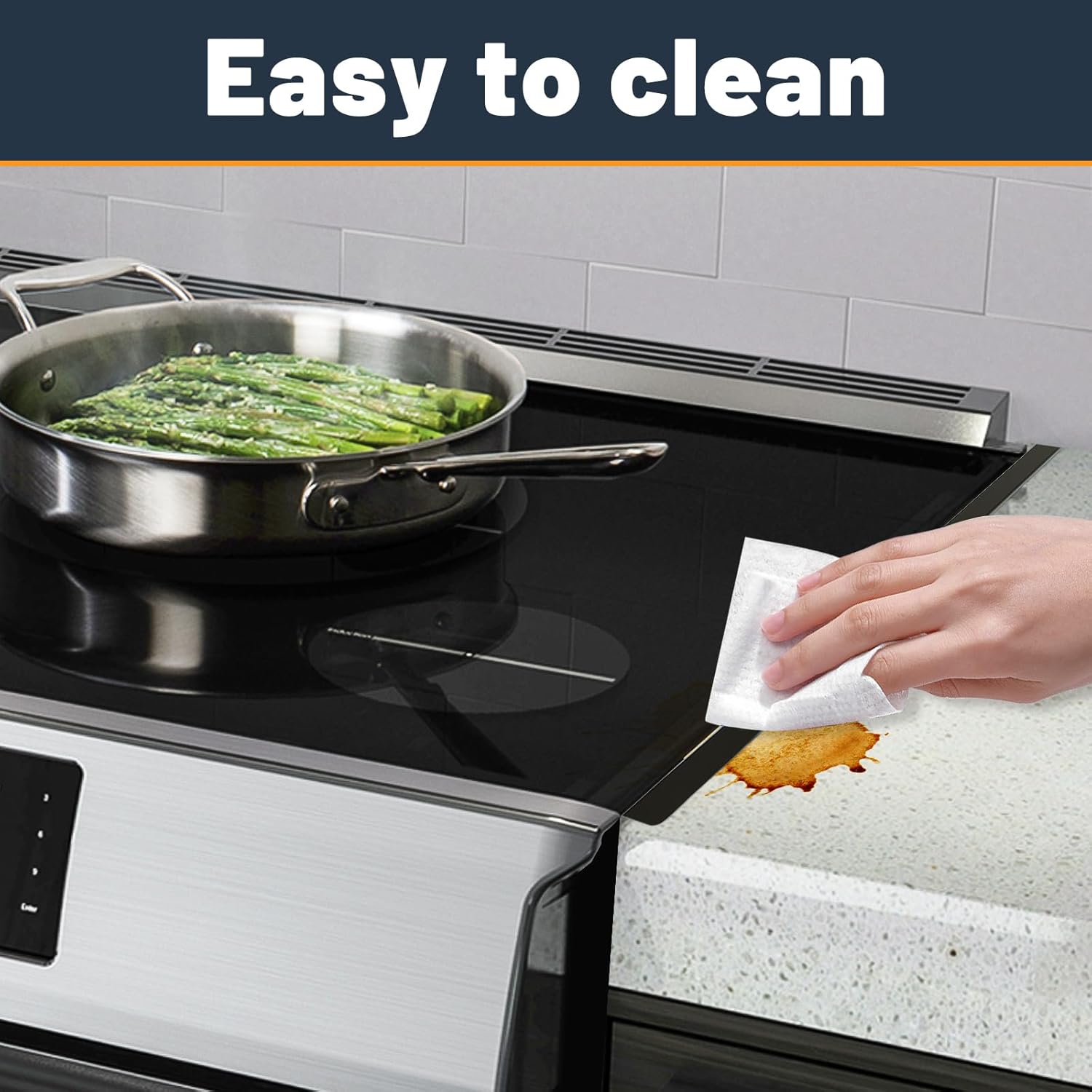 Stove Gap Covers Stainless Steel, Adjustable 13.8-27.5 In(2 Pack), Heat Resistant, Gas Stove Side Gap Protector (Matte Black) - Image 6