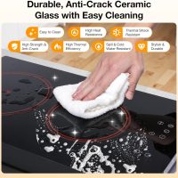 BLITZHOME Electric Stove Top 2 Burner, 12inch Electric Cooktop, Built-in Ceramic Cooktop with 9 Power Levels/Timer/Child Safety Lock/Touch Control/Overheat Protection, 220-240V, Hard Wire, No Plug - Image 8