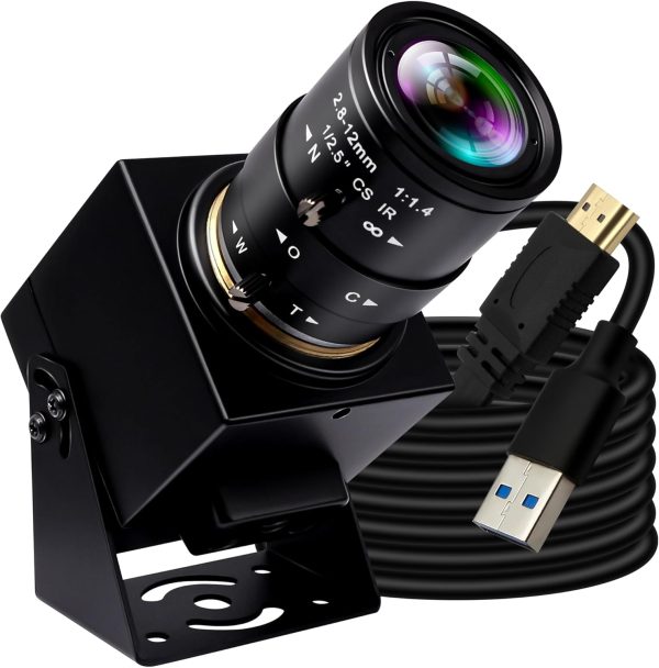 HDMI 60fps USB Camera 4K High Speed Camera USB3.0 HDMI Simultaneous Output Camera 2.8-12mm 4X Manual Zoom Lens H.264 Close-up USB Video Camera for TV Projector Monitor Industrial Application