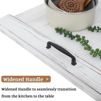 SwallowLiving Wood Noodle Board Stove Cover with Handles, Wooden Stovetop Cover Board for Gas Stove and Electric Stove Top,Kitchen Sink Cover for Counter Space, Cutting Board, White - Image 4