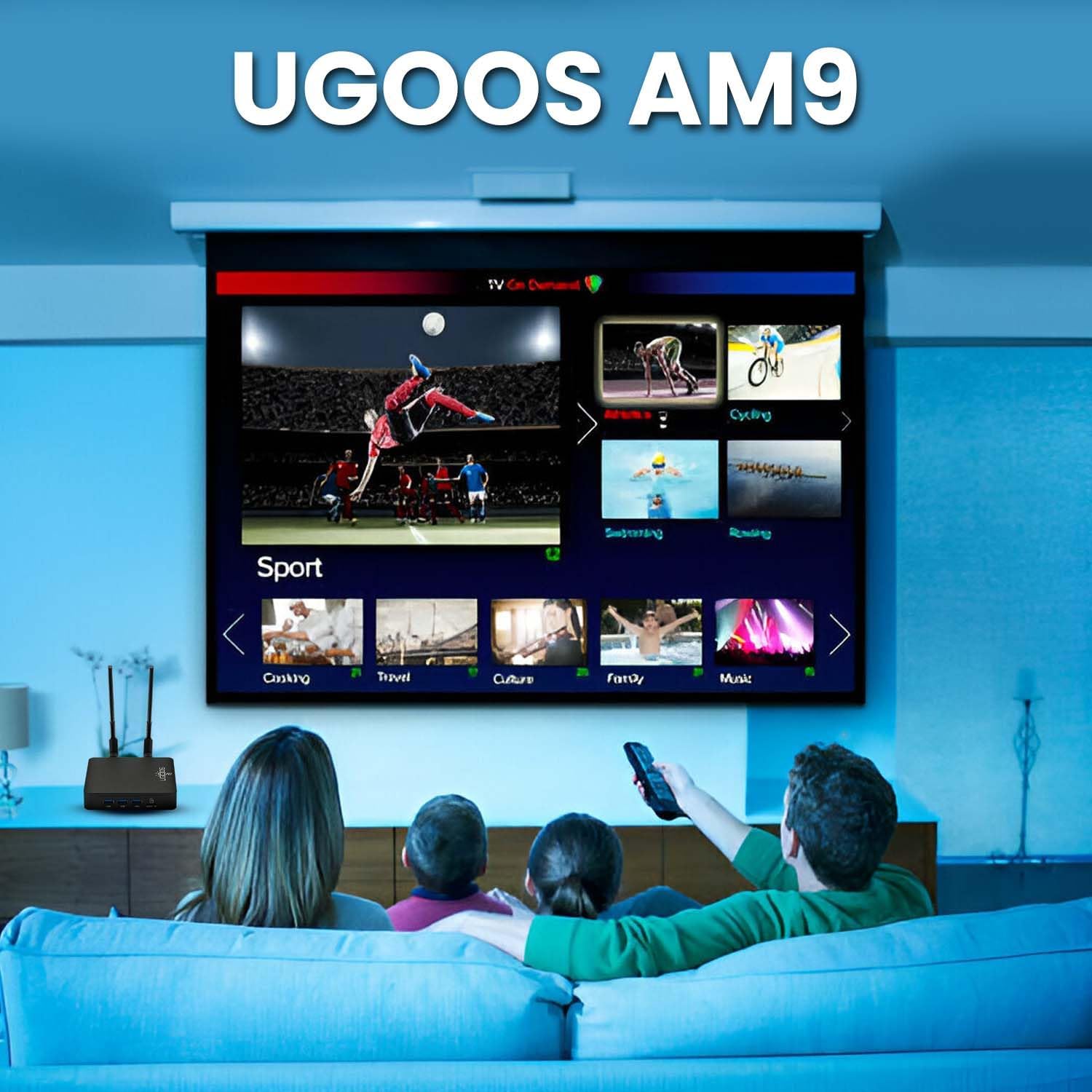 UGOOS AM9 64-Bit Android Media Player, 4K HDR TV Box with Bluetooth Remote, Amlogic S905X5 Quad-Core, 4 GB RAM, 64 GB Storage, Wi-Fi 6, Bluetooth 5.2, HDMI 2.0, Upgraded Version of AM6B Plus - Image 8