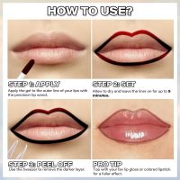 Cilrofelr Peel Off Lip Liner Stain, Long Wear Tattoo Lip Liner with Tweezer, Peel Off Lip Stain with Matte Finish, Long Lasting, Waterproof, Transfer-proof, Highly Pigmented Color (Cocoa) - Image 6
