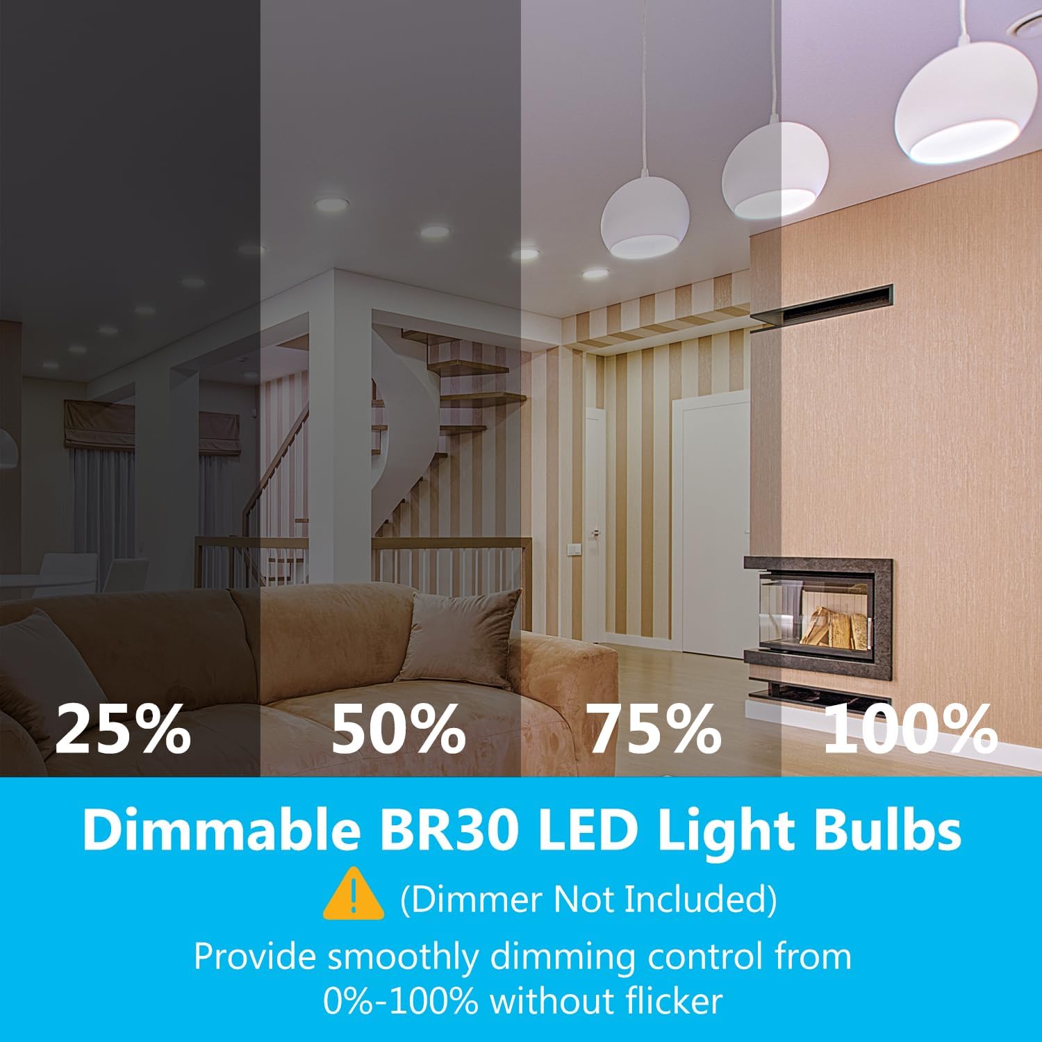 DAYBETTER BR30 LED Light Bulbs Indoor Flood Light, 6Pack 5000K Daylight White LED Bulb 65W Equivalent, Dimmable, E26 Base, 800LM, Recessed Can Bulb for Living Room Bedroom Dining Room Bathroom - Image 5