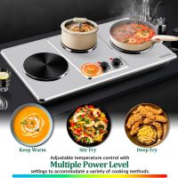 Cusimax Hot Plate,Countertop Triple Burner with 7″Cast Iron Cooktop,Electric Hot Plate for Cooking,11 Level Temperature Setting - Image 2