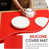 Stove Top Cover Silicone Electric Stove Cover 28 x 20 Inches Heat Resistant Cooktop Protector Stove Mat Protector Oven Cover for Kitchen Flat RV Range Stovetop Protector(Red) - Image 6