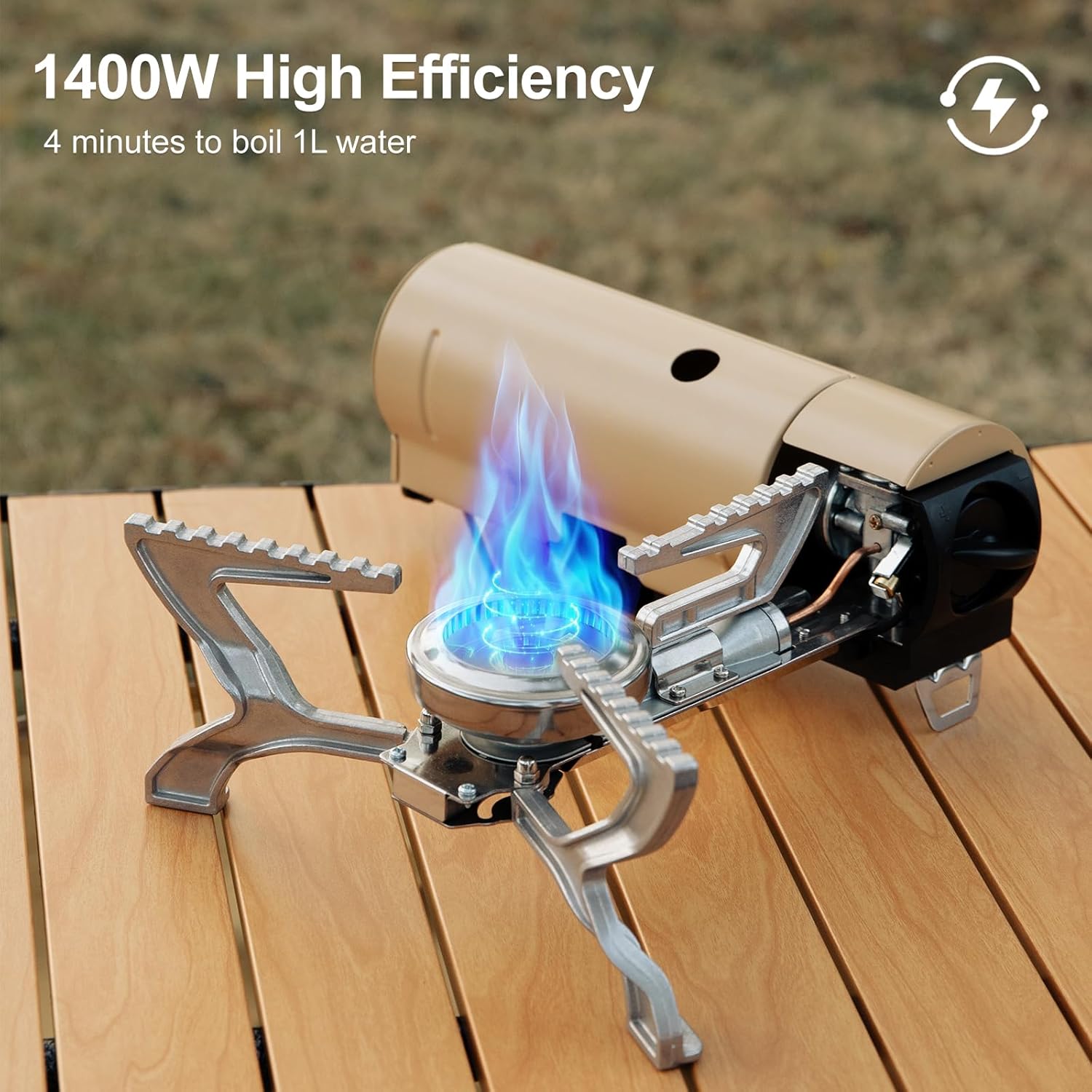 Odoland Portable Camping Stove Butane 1400W Gas Stove Collapsible Backpacking Stove for Indoor Outdoor Cooking Hiking and Picnic - Image 3