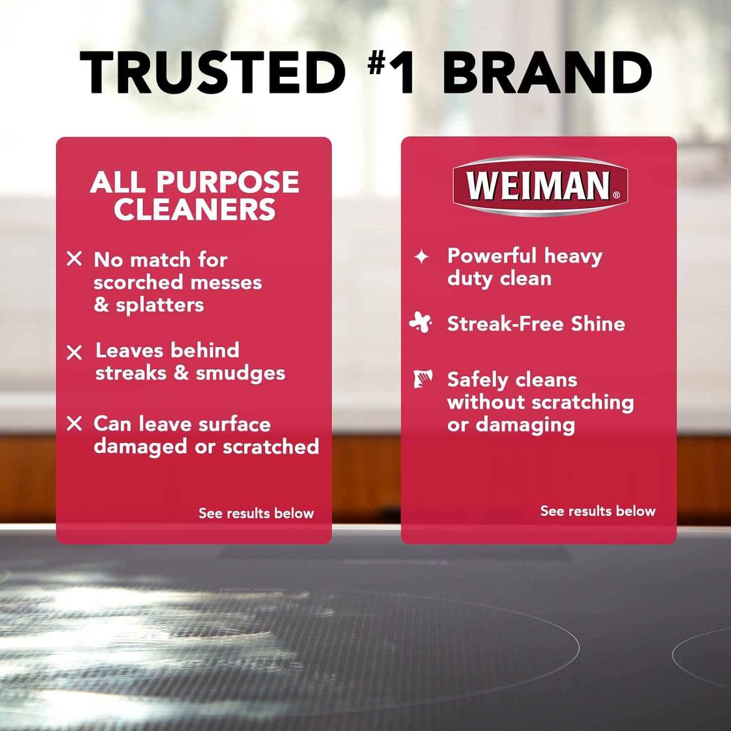 Weiman Ceramic and Glass Cooktop Cleaner - Heavy Duty Cleaner and Polish (10 Ounce Bottle and 3 Scrubbing Pads) - Image 8