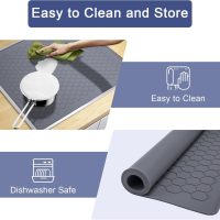 Stove Top Covers - 30" x 21" Extra Large, Heat Resistant Silicone Stove Top Protector, XL Dish Drying Mat for Kitchen, Ceramic & Glass Cooktop Protector, Grey - Image 7