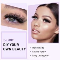 B&Q Lash Clusters Wispy B02, Eyelash Clusters 72PCS Cluster Eyelash Extensions, D Curl Lash Cluster 8-16mm Natural Individual Lashes Volume False Eyelashes Clusters with Soft Band(B02-D-8-16MIX) - Image 5