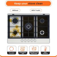 Stove Covers for Gas Burners, Washable Reusable Top Cover Liners, Non-Stick Heat Resistant Protector with Pre-cuts for Gas Range, Measure your Stove for Compatibility (Pack of 2) - Image 4