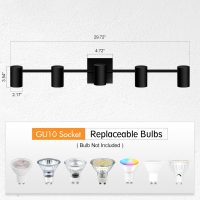 BoostArea Track Lighting Kit, Kitchen Lighting Fixtures Ceiling, 5 way Ceiling Spot Lights, Rotatable Light Heads, Modern Track Lighting Fixtures Ceiling for Bedroom/Living Room,GU10 Bulb Not Included - Image 3