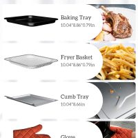Air Fryer Toaster Oven Combo,10-in-1 12.6QT Compact Countertop Oven,9 Touch Screen Presets & 1 DIY Function,Easy Digital Controls,4 Accessories Included,Stainless Steel,Kitchen Elite - Image 6