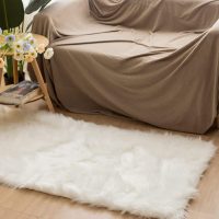 Latepis White Sheepskin Rug 2x3 Faux Fur Sheepskin Rug for Living Room Fluffy Washable Rugs for Bedroom Luxury Room Decor Furry Rugs Rectangle - Image 2