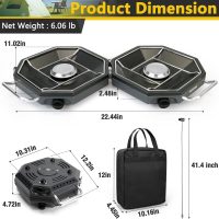 Camping Stove Propane, 2 Burner Camp Stove, 20,000 BTU Propane Camping Stoves, Portable Gas Stove with Windscreen, Storage Bag, Regulator for Picnic, BBQ, Tailgating - Image 5