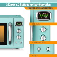 COSTWAY Retro Countertop Microwave Oven, 0.9Cu.ft, 900W Microwave Oven, with 5 Micro Power, Defrost & Auto Cooking Function, LED Display, Glass Turntable and Viewing Window, Child Lock - Image 6