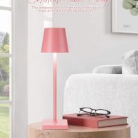 HASUN 2 Pack Cordless Table Lamp, Portable LED Desk Lamp, 5200mAh Battery Operated Lights, 3 Color Stepless Dimming Up, Night Light for Bedroom/Date/Bars/Cafe/Camping (Peach 2Pack) - Image 8