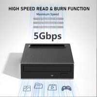 4 in 1 External Blu ray Drive, 16x USB 3.0 and Type-C External Bluray Drive, Multi-Function Fast-Charging Desktop BD/CD/DVD Burner/Read with HDD Enclosure USB HUB for Both Mac/PC - Image 4