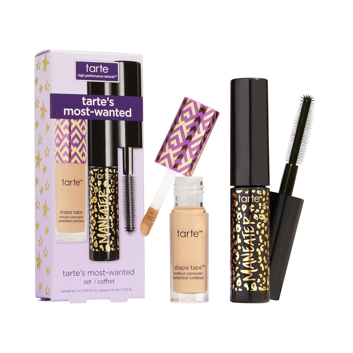 tarte most-wanted shape tape concealer & mascara duo – Full-Coverage Concealer for Dark Circles & Fine Lines, Paired with Mascara for Curl, Volume & Length, Longwear, Cruelty Free