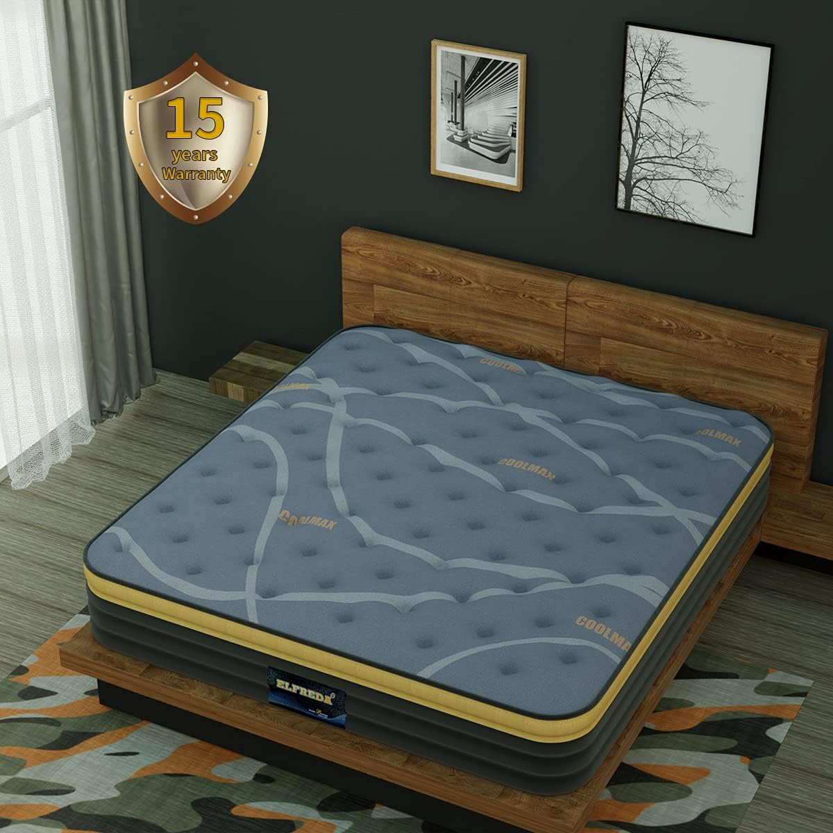 Elfreda Short Queen Mattress, 12 inch Pillow Top Pocket Spring Hybrid RV Mattress, Memory Foam Innersprings Medium Firm,Supportive Pressure Relief 74''x60 Camper in a Bag - Image 8