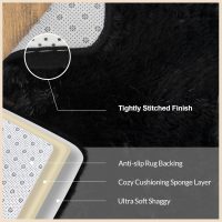 Black Rugs for Living Room, 6x9 Feet Large Fluffy Area Rugs for Bedroom, Soft Carpet Shag Kids Room Rug, Non-Slip Fuzzy Rugs Indoor (6ft x 9ft, Black) - Image 2