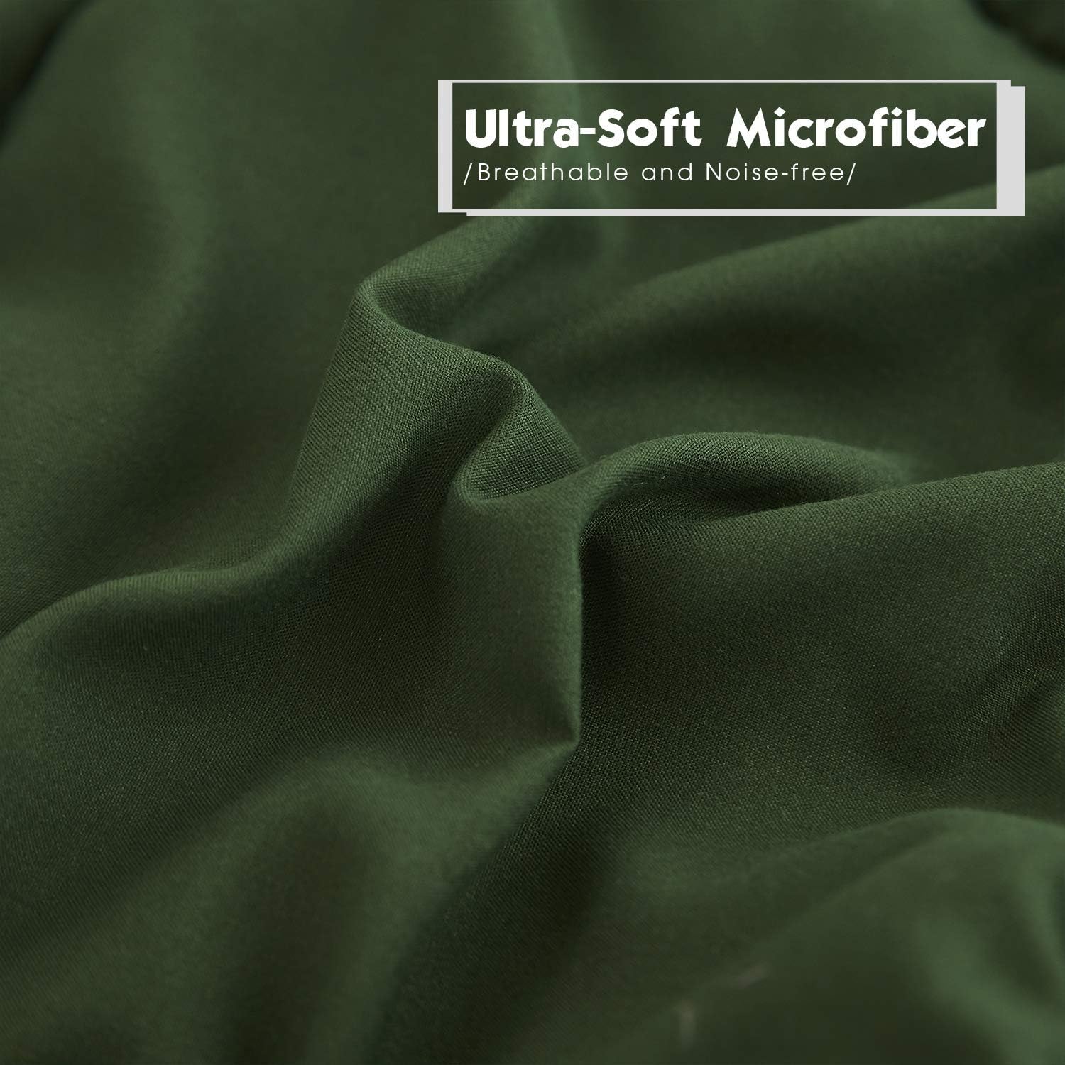HIG 3pc Green Queen Size Comforter Set - All Season Reversible Down Alternative Bedding Comforter Set - Quilted Duvet Insert with Corner Tabs - Box Stitched Blanket - Breathable, Soft, Fluffy - Image 4