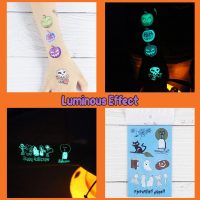 Partywind 10 Sheets Luminous Halloween Temporary Tattoos for Kids, Glow Halloween Decorations Birthday Party Favors Supplies, Halloween Fake Tattoos Goodie Bag Fillers Games Accessories for Party - Image 4