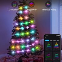 Smart Star String Lights Plug in, 33Ft 16 Million Color Changing Fairy Lights RGB Built in Chip APP & Remote Control DIY Music Sync Twinkle Light for Bedroom Halloween Decoration - Image 6