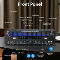 Stereo Receivers Home Audio Amplifier w/DSP Display,300W Rated Power 5.1 Channel Bluetooth Receiver,Home Amp w/BT/CD/DVD/AUX/USB/BT/FM/Opt/COA/MIC for Home/Studio/Theater Passive Speakers - Image 4
