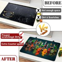 Spice Stove Top Cover for Electric Stove, Spoon Heat Resistant Cooktop Cover, 28x20 inch, Ceramic Stove Top Mat Stove Cover Protector for Kitchen, Dish Drying Mats, Washer Top Protect, Oven Cover - Image 2