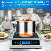 Duxtop Professional Portable Induction Cooktop, Commercial Range Countertop Burner, 1800 Watts Induction Burner with Sensor Touch and LCD Screen, P961LS/BT-C35-D, Silver/Black - Image 2