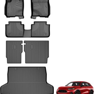 Floor Mats & Cargo Liner & Backrest Mat Custom Fit for Honda HRV 2026 2025 2024 2023 (Include Hybrid) and Acura ADX 2025: All Weather TPE Floor Mats for HR-V Floor Liner Accessories