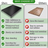 Gas Stove Cover Board, Resistance to Heat Range Covers for Gas Stove, Large Black Stove Top Covers (L30’’ x W22'' xH2.75'') with Anti-slip Silicone Feet, Anti-collision Corner Guards - Image 3