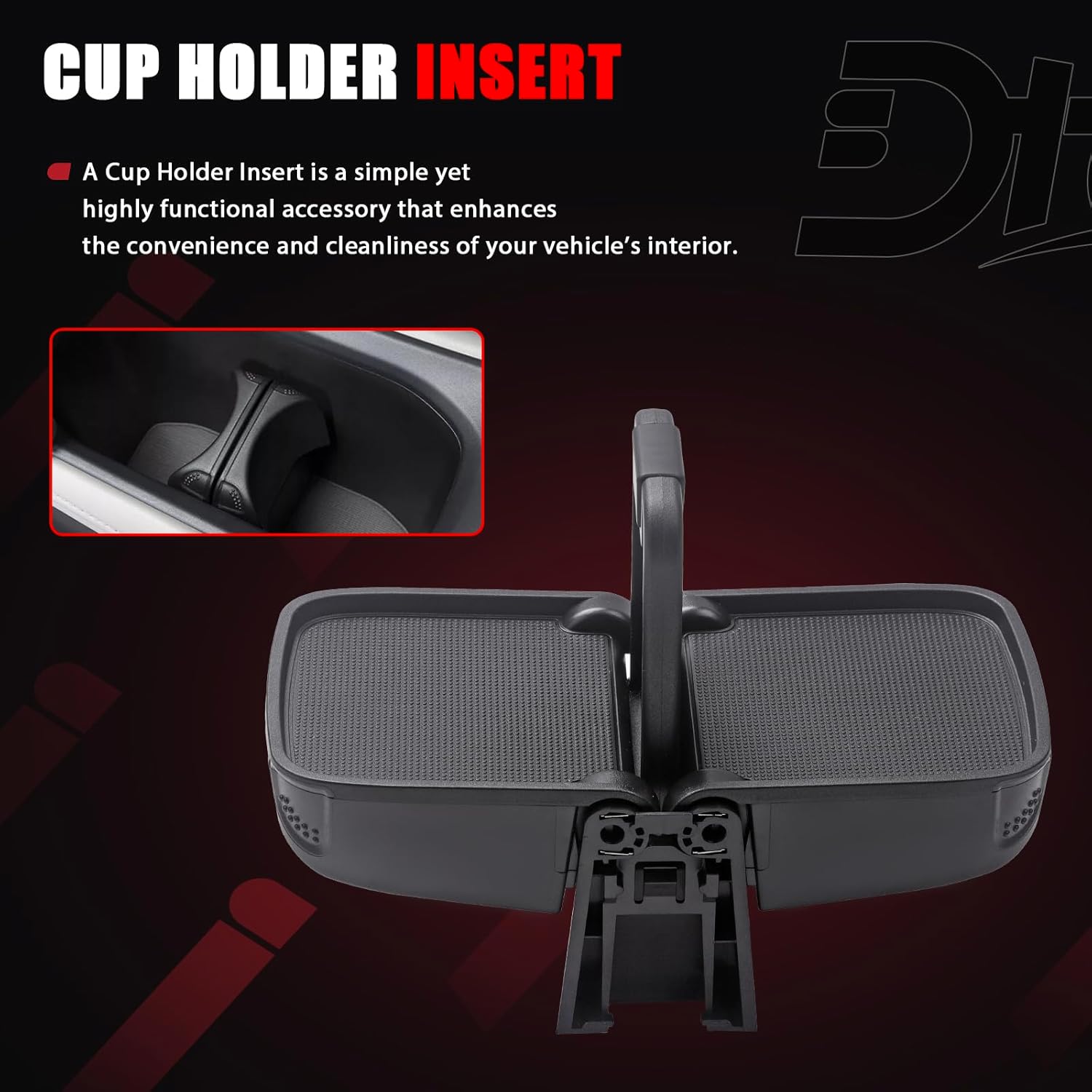 Cup Holder Insert Compatible with Honda Vehicle HRV HR-V 2016 2017 2018 Replaces# 77230-T7W-A02ZA, 77230T7WA02ZA - Image 6