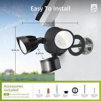 Philips 44W 4200 lm LED Security Light Outdoor w/PIR Motion Sensor, 5000K Daylight Flood Light, Waterproof, Dusk to Dawn, 2 Heads, 4 Modes - Image 6