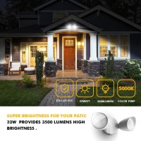 LUTEC 6222W 3500 Lumen 32 Watt 28 LED Dual-Head Floodlight Outdoor, Full Metal Design, Waterproof Exterior Security Wall Light for Patio, Garden, Yard-White - Image 3