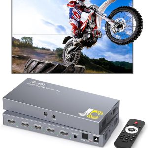 HDMI Video Wall Controller 2X2,4K x 2K HD Display,180 Degree Rotate, 8 Splicing Modes 2x2,1x2,1x3,1x4,2x1,3x1,4x1, Input 4K and Output 1080P, Streaming Media Video Device