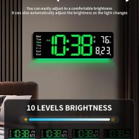 MASHI Digital Wall Clock, 16" Large Display Digital Clock with Remote Control, Auto-Dimming Wall Clock with Night Light, DST, Date Week,Temp for Living Room, Bedroom, Decor, Gift for Elderly - Image 4