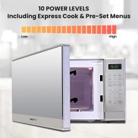 Total Chef 0.7 Cu Ft Microwave Oven - Stainless Steel Compact Style Microondas, Smart Countertop Kitchen Appliance With Digital Touch Use, Pre-Set Function, 10" Turntable, Easy To Use Horno, 700 watt - Image 6