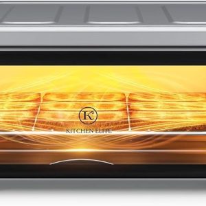 Kitchen Elite 8 in 1 Digital Toaster Oven Air Fryer Combo with Touch Panel and 12 Inch Pizza Capacity, Stainless Steel, Silver