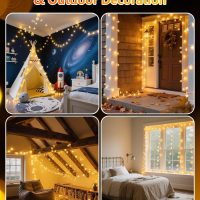 Twinkle Star 100 LED Star String Lights, 33FT Plug in Fairy String Lights Waterproof, Extendable for Indoor, Outdoor, Wedding Party, Christmas Tree, New Year, Ramadan, Garden Decoration, Warm White - Image 6