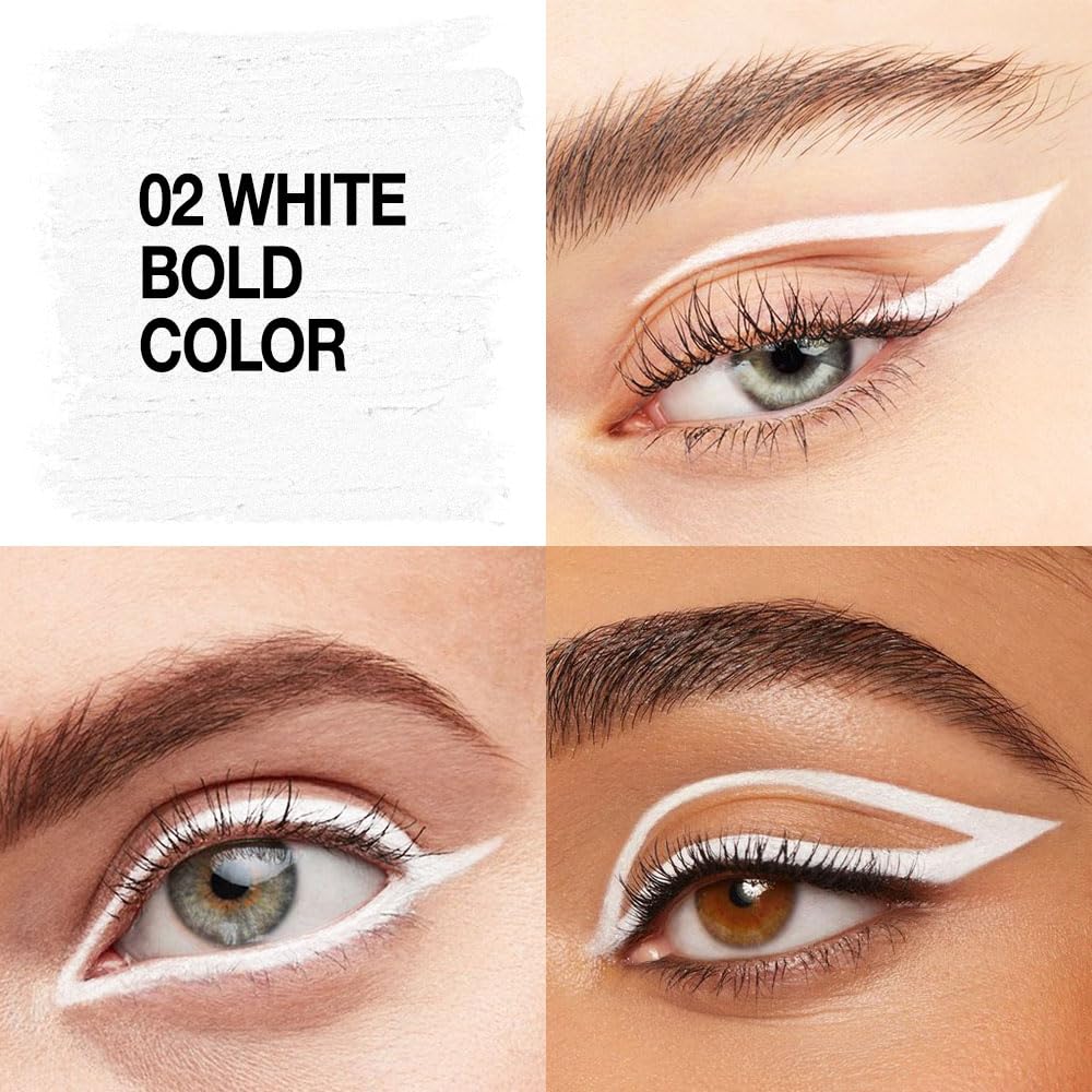 evpct White Eyeliner Pencils for Eyes, Bright White Nude Under Eye Liner Pencil Makeup Waterproof Smudge Proof, Colored Gel Waterline Eyeliner Liquid, Face Paint Stick Lipstick Pen Halloween Makeup - Image 3