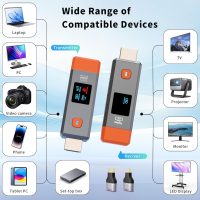 Wireless HDMI Transmitter and Receiver 165ft/50m Extender 4K Decode Input 1080P Output Plug&Play Portable 2.4G/5.8G for Video and Audio to Monitor from PC/Projector/TV Box,with LED Display - Image 7