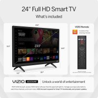 VIZIO 1080p Full HD Smart TV Bundle - Alexa Compatible,HDR, HDMI VRR, ThinFrame Design w/UAX HDMI Cable, 12 Months CPS Protection, Screen Cleaner with Microfiber (24, Inches) - Image 2